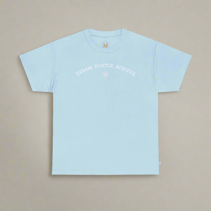 "Dream. Hustle. Achieve." Classic Fit Tee (Baby Blue)