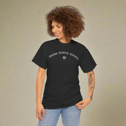 "Dream. Hustle. Achieve." Classic Fit Tee (Black)