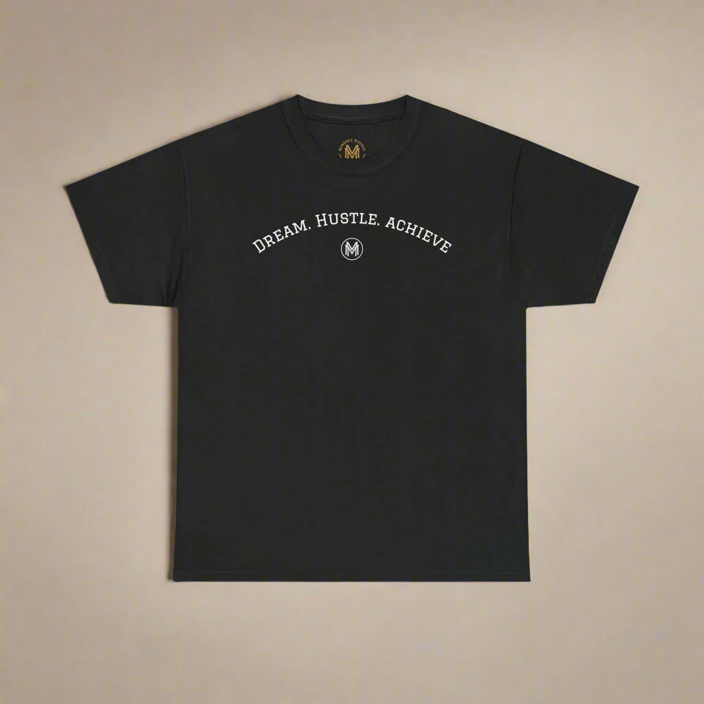 "Dream. Hustle. Achieve." Classic Fit Tee (Black)