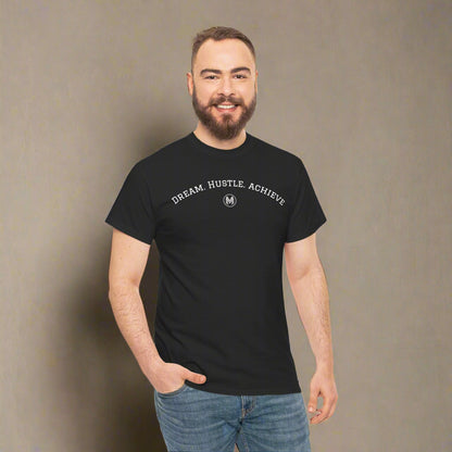 "Dream. Hustle. Achieve." Classic Fit Tee (Black)
